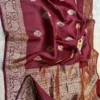 Pure Handloom Banarasi Raw Silk Saree with Antique Kaduwa Zari Work | Silk Mark Certified - Image 6