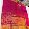 Pure Handloom Bridal Kanjivaram Silk Saree with Rich Contrast Zari Border & Traditional Pallu (Silk Mark Certified) - Image 3