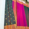 Pure Handloom Bridal Silk Saree in Bottle Green & Pink – Silk Mark Certified