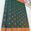 Pure Handloom Bridal Silk Saree in Bottle Green & Pink – Silk Mark Certified - Image 3