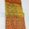 Pure Handloom Bridal Silk Saree in Mustard Yellow & Contrast Orange Floral Border – Silk Mark Certified - Image 3