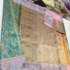 Pure Handloom Bridal Silk Saree in Pastel Teal Blue & Lavender Elephant Motifs – Silk Mark Certified