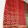 Pure Handloom Bridal Silk Saree in Rich Crimson Red with Heavy Zari Floral Border – Silk Mark Certified
