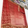 Pure Handloom Bridal Silk Saree in Rich Crimson Red with Heavy Zari Floral Border – Silk Mark Certified - Image 2
