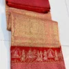 Pure Handloom Bridal Silk Saree with Baarat & Doli Wedding Border | Silk Mark Certified Pattu Saree - Image 2