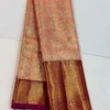 Pure Handloom Bridal Silk Saree with Elephant Zari Border - Image 3