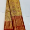 Pure Handloom Bridal Silk Saree with Elephant Zari Border - Image 4