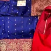 Pure Handloom Katan Silk Banarasi Saree with Antique Zari Work | Silk Mark Certified Bridal & Festive Saree with Blouse - Image 12