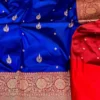 Pure Handloom Katan Silk Banarasi Saree with Antique Zari Work | Silk Mark Certified Bridal & Festive Saree with Blouse - Image 4