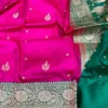 Pure Handloom Katan Silk Banarasi Saree with Antique Zari Work | Silk Mark Certified Bridal & Festive Saree with Blouse - Image 8