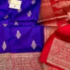 Pure Handloom Katan Silk Banarasi Saree with Antique Zari Work | Silk Mark Certified Bridal & Festive Saree with Blouse - Image 9