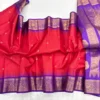 Pure Handwoven Gadwal Pattu Saree with Traditional Temple Border | Contrast Rich Pallu & Meena Zari Butta Festive Saree - Image 13