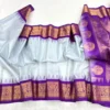 Pure Handwoven Gadwal Pattu Saree with Traditional Temple Border | Contrast Rich Pallu & Meena Zari Butta Festive Saree - Image 16