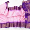 Pure Handwoven Gadwal Pattu Saree with Traditional Temple Border | Contrast Rich Pallu & Meena Zari Butta Festive Saree - Image 18