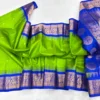 Pure Handwoven Gadwal Pattu Saree with Traditional Temple Border | Contrast Rich Pallu & Meena Zari Butta Festive Saree - Image 5