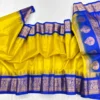 Pure Handwoven Gadwal Pattu Saree with Traditional Temple Border | Contrast Rich Pallu & Meena Zari Butta Festive Saree - Image 6