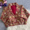 Pure Kalamkari Cotton Collar Neck Readymade Blouse | Padded Front Hook Saree Blouse (Free Size upto 42) - Image 19