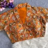 Pure Kalamkari Cotton Collar Neck Readymade Blouse | Padded Front Hook Saree Blouse (Free Size upto 42) - Image 2
