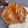 Pure Kalamkari Cotton Collar Neck Readymade Blouse | Padded Front Hook Saree Blouse (Free Size upto 42) - Image 7