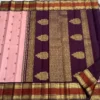 Pure Kanchipuram Handloom Silk Saree with Silk Mark | Double Side Korvai Kuttu Gold Zari Border - Image 2