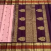 Pure Kanchipuram Handloom Silk Saree with Silk Mark | Double Side Korvai Kuttu Gold Zari Border - Image 4