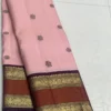 Pure Kanchipuram Handloom Silk Saree with Silk Mark | Double Side Korvai Kuttu Gold Zari Border - Image 5
