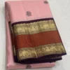 Pure Kanchipuram Handloom Silk Saree with Silk Mark | Double Side Korvai Kuttu Gold Zari Border - Image 7