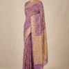 Pure Khaddi Chiffon Banarasi Saree with All-Over Meenakari Jaal | Lightweight Floral Zari Weaving Saree - Image 14