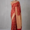Pure Khaddi Chiffon Banarasi Saree with All-Over Meenakari Jaal | Lightweight Floral Zari Weaving Saree - Image 16