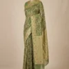Pure Khaddi Chiffon Banarasi Saree with All-Over Meenakari Jaal | Lightweight Floral Zari Weaving Saree - Image 3