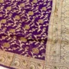 Pure Khaddi Chiffon Banarasi Saree with All-Over Meenakari Jaal | Lightweight Floral Zari Weaving Saree - Image 4