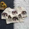 Pure Khadi Cotton Printed Motif Readymade Saree Blouse with Pom Pom Lace (Padded, 38–42) - Image 7