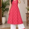 Pure Linen Cotton Sleeveless Kurti Palazzo Set with Pockets - Image 2