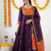 Pure Maheshwari Silk Anarkali Dress with Matching Dupatta – Made to Order Designer Ethnic Set - Image 5