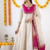 Pure Maheshwari Silk Anarkali Dress with Matching Dupatta – Made to Order Designer Ethnic Set - Image 7