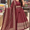 Pure Mal Cotton Printed Anarkali Kurti Pant Dupatta Set | Festive Flared Suit Set (M to 7XL) - Image 7