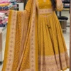 Pure Mal Cotton Printed Anarkali Kurti Pant Dupatta Set | Festive Flared Suit Set (M to 7XL) - Image 8