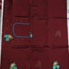 Pure Mangalagiri Cotton Silk Handloom Saree with Hand Embroidery & Nizam Border | Traditional Festive Saree with Heavy Embroidered Blouse - Image 2