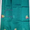 Pure Mangalagiri Cotton Silk Handloom Saree with Hand Embroidery & Nizam Border | Traditional Festive Saree with Heavy Embroidered Blouse - Image 3