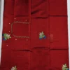 Pure Mangalagiri Cotton Silk Handloom Saree with Hand Embroidery & Nizam Border | Traditional Festive Saree with Heavy Embroidered Blouse - Image 6