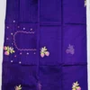 Pure Mangalagiri Cotton Silk Handloom Saree with Hand Embroidery & Nizam Border | Traditional Festive Saree with Heavy Embroidered Blouse - Image 7