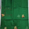 Pure Mangalagiri Cotton Silk Handloom Saree with Hand Embroidery & Nizam Border | Traditional Festive Saree with Heavy Embroidered Blouse - Image 8