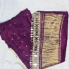 Pure Modal Gaji Silk Bandhani Saree with Real Mirror Lace Border - Image 12