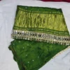 Pure Modal Gaji Silk Bandhani Saree with Real Mirror Lace Border - Image 3