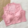 Pure Silk Collar Neck Readymade Blouse Wholesale – Sleeveless Padded Crop Blouse with Side Elastic (Bust 38–42) - Image 11