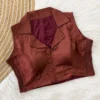 Pure Silk Collar Neck Readymade Blouse Wholesale – Sleeveless Padded Crop Blouse with Side Elastic (Bust 38–42) - Image 15