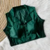 Pure Silk Collar Neck Readymade Blouse Wholesale – Sleeveless Padded Crop Blouse with Side Elastic (Bust 38–42) - Image 18