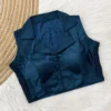 Pure Silk Collar Neck Readymade Blouse Wholesale – Sleeveless Padded Crop Blouse with Side Elastic (Bust 38–42) - Image 6