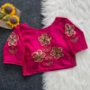 Pure Silk Handwork Zardosi & Kardana Embroidered Readymade Blouse with Side Elastic (Padded, 38–42) - Image 3