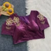 Pure Silk Handwork Zardosi & Kardana Embroidered Readymade Blouse with Side Elastic (Padded, 38–42) - Image 4